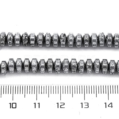 Electroplated Natural Lava Rock Beads Strands G-A256-E01-01G-1