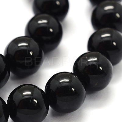 Natural Black Tourmaline Beads Strands G-G763-01-10mm-AB-1