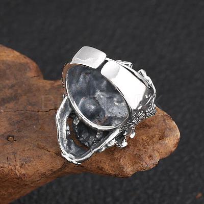 Alloy Rhinestone Adjustable Statement Cuff Open Rings for Men FS-WG8D7BC-01-1