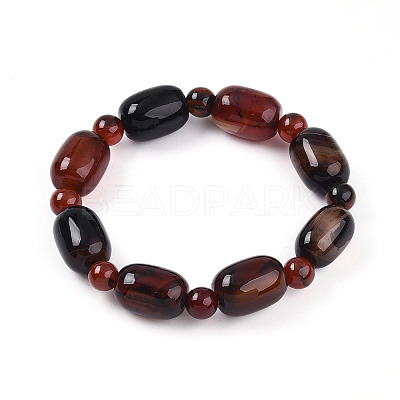 Natural Agate BeadStretch Bracelets G-P570-01L-1