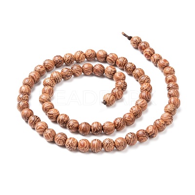 Wood Beads Strands WOOD-F008-03-B-1