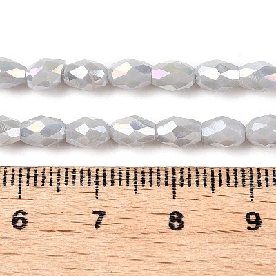 Opaque Solid Color Electroplate Glass Beads Strands EGLA-N013-P4mm-B05-1