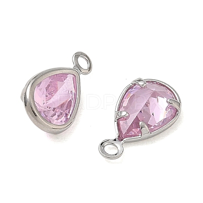 Brass Pave Cubic Zirconia Charms CU-CBABEB3-04P-02-1