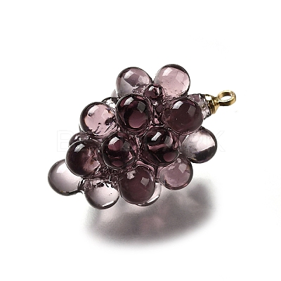 Grape Brass Acrylic Pendants LS-OACR-R006-05G-10-1
