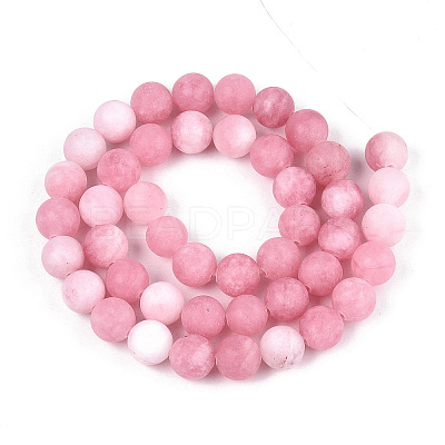 Natural White Jade Bead Strands G-R297-8mm-31-1