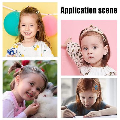 60Pcs 3 Style Cute Spray Painted Iron Snap Hair Clips PHAR-NB0001-07-1