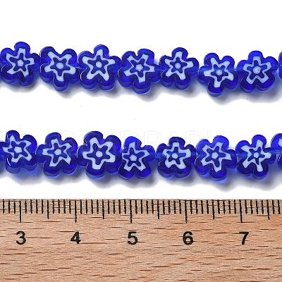 Handmade Millefiori Lampwork Beads Strands LAMP-F035-09D-1