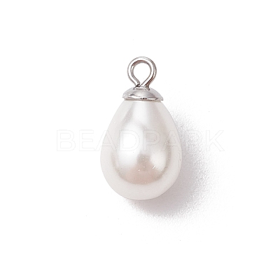Natural Cultured Freshwater Pearl Teardrop Pendants PALLOY-JF03360-1