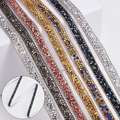 5 Yards Self Adhesive Resin Rhinestone Tape DIY-SP0002-49C-1