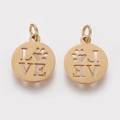 304 Stainless Steel Pendants STAS-Q201-T450G-1