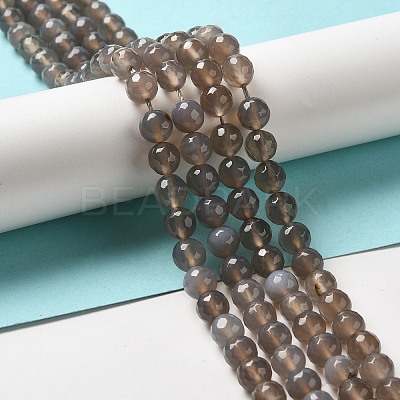 Natural Grey Agate Beads G-A046-1-1