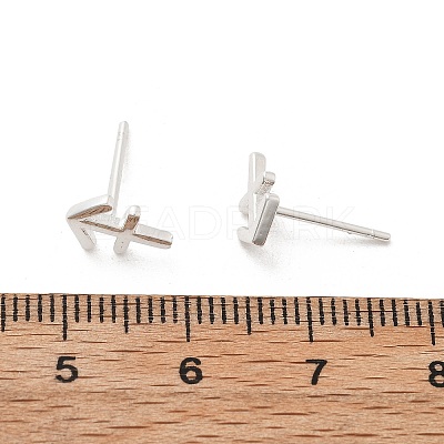925 Sterling Silver Stud Earrings EJEW-K303-01S-09-1