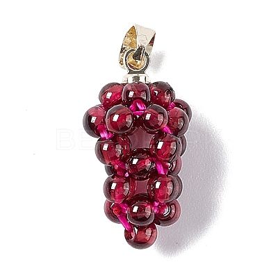 Natural Garnet Cluster Pendants X-G-G928-01LG-1