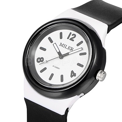 Children's 304 Stainless Steel Silicone Quartz Wrist Watches WACH-N016-07-1