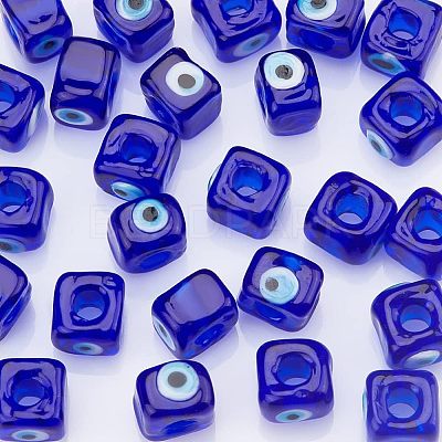Handmade Evil Eye Lampwork European Beads LAMP-NB0001-70A-1