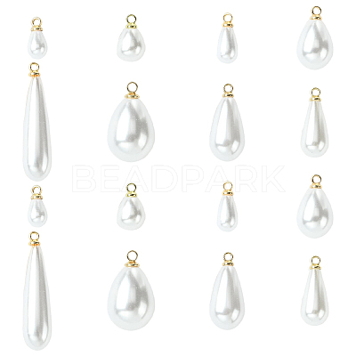 40Pcs 8 Styles ABS Plastic Pearl Pendants FIND-YW0012-01G-1