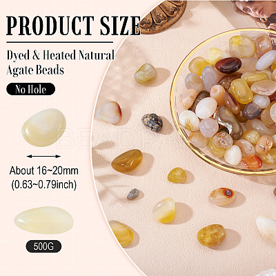 250G Dyed & Heated Natural Agate Beads G-TA0002-73B-1