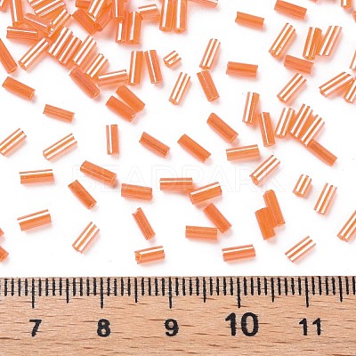 Transparent Colours Luster Glass Bugle Beads SEED-N005-001-A11-1