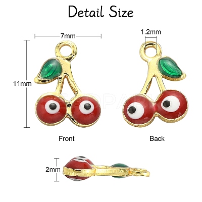 50Pcs Rack Plating Brass Enamel Pendants KK-CJ0001-87-1