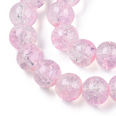 Transparent Crackle Baking Paint Glass Beads Strands DGLA-T003-01B-14-1