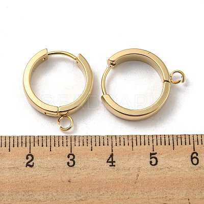 201 Stainless Steel Huggie Hoop Earrings Findings STAS-A167-01U-G-1