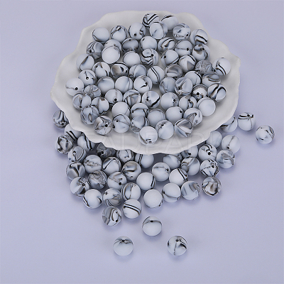 Round Silicone Focal Beads SI-JX0046A-117-1