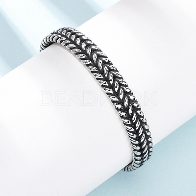 Retro 316 Surgical Stainless Steel Cuff Bangles BJEW-C142-14A-AS-1