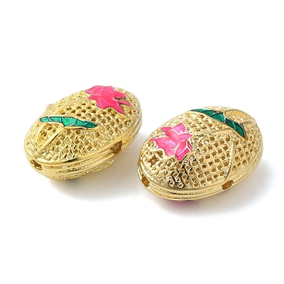 Rack Plating Brass Enamel Beads KK-P276-26C-01G-1