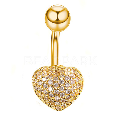 Clear Cubic Zirconia Belly Button Rings WG9960A-10-1