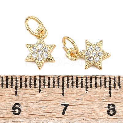 Brass Micro Pave Cubic Zirconia Pendants ZIRC-K070-41G-1