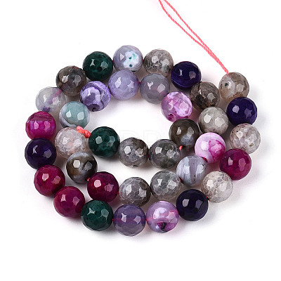 Dyed & Heated Natural Fire Crackle Agate Beads Strands G-N359-01B-11-1