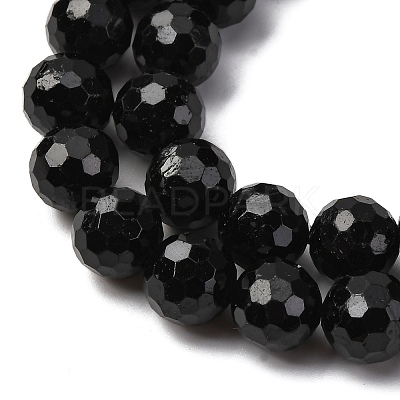 Natural Black Tourmaline Beads Strands G-S345-8mm-002-1