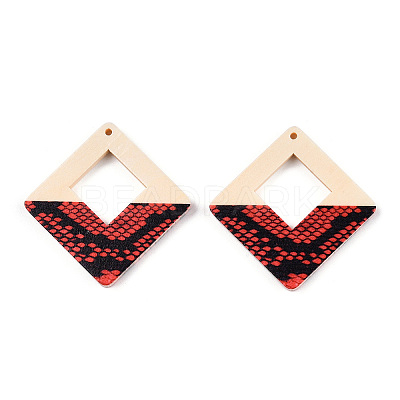Spray Painted Wood Big Pendants WOOD-TAC0001-01D-1
