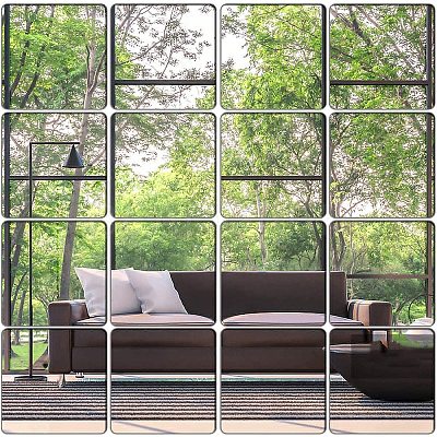 PET Plastic Mirror Wall Stickers AJEW-WH0018-68B-1