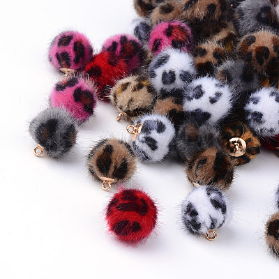 Handmade Plush Cloth Fabric Covered Charms WOVE-S082-14mm-M1-1