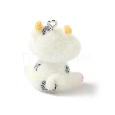 Flocky Opaque Resin Pendants FIND-A058-02C-1