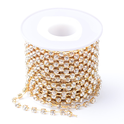 Brass Rhinestone Strass Chains CHC-T002-SS16-01C-1