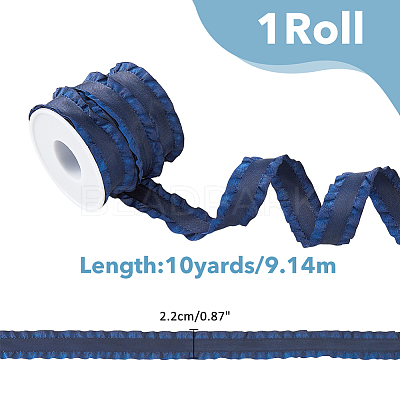 10 Yards Polyester Pleated Edged Ribbon for Clothing Decoration DIY-FI0001-13C-1