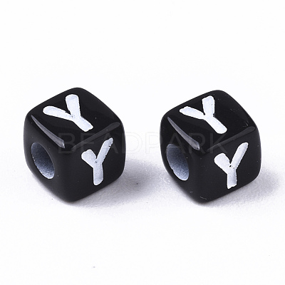 Opaque Acrylic Beads X-SACR-N002-01Y-1