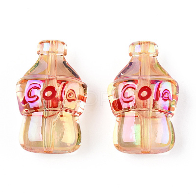 UV Plating Transparent Acrylic Beads X-PACR-N015-09-1