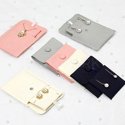 4 Sets Square Microfiber Packing Button Bags ABAG-WR0001-09B-1
