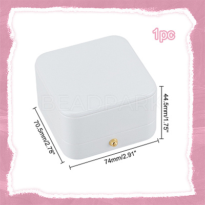 PU Imtation Leather Couple Rings Storage Boxes with Velvet Inside CON-WH0110-69-1