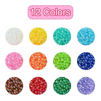2400Pcs 12 Colors Eco-Friendly Transparent Acrylic Beads TACR-YW0001-97-1