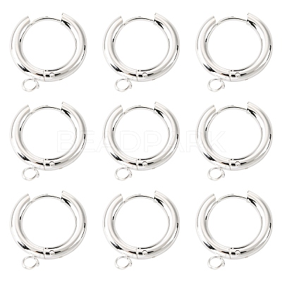 201 Stainless Steel Huggie Hoop Earring Findings STAS-P283-01E-S-1