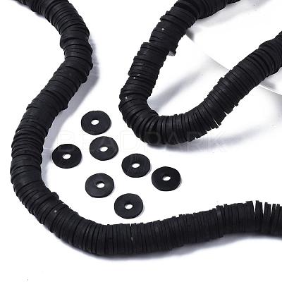 Flat Round Handmade Polymer Clay Beads CLAY-R067-12mm-42-1