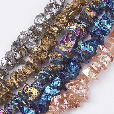 Electroplated Natural Quartz Crystal Bead Strands G-F336-06-1