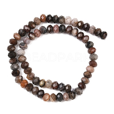 Natural Petrified Wood Beads Strands G-C259-A28-5x8mm-1