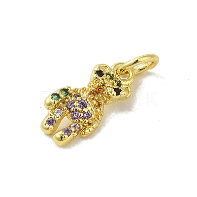 Real 18K Gold Plated Brass Pave Colorful Cubic Zirconia Pendants KK-M283-06C-02-1