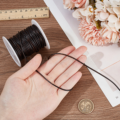 20M Round Cowhide Leather Cord WL-WH0015-01B-03-1