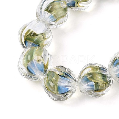 Textured Inner Flower Handmade Lampwork Beads LAMP-T024-07C-1